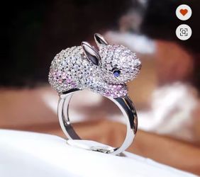 Cute Bonny Adjustable Ring with Rhinestones