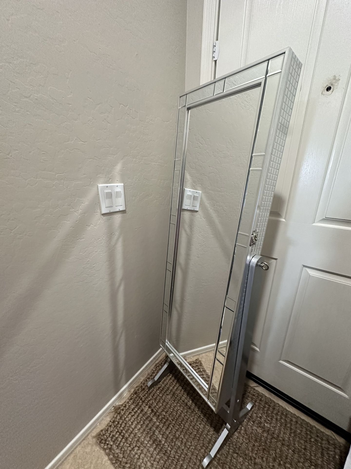 Vanity Standing Mirror With Organizer