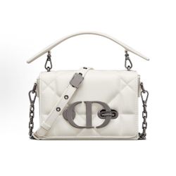 DIOR 30 Montaigne Montaigne Series Logo Oversized Rattan Plaid Chain Sheep Leather Box Bag Montaigne Bag Single Shoulder Crossbody Handbag(109)37