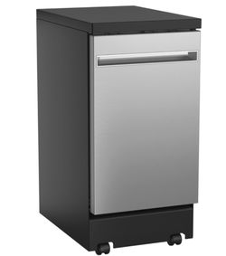 GE® ENERGY STAR® 18" Stainless Steel Interior Portable Dishwasher with Sanitize Cycle