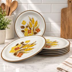 Vintage International China Stoneybrook Rushwood Dinner Plates Japan Set of 6
