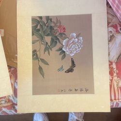 Chinese Handpainted Brocade Set Up To
