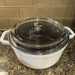 Staub “La Cocotte” Cast Iron Pot + Glass Lid  (4QT)