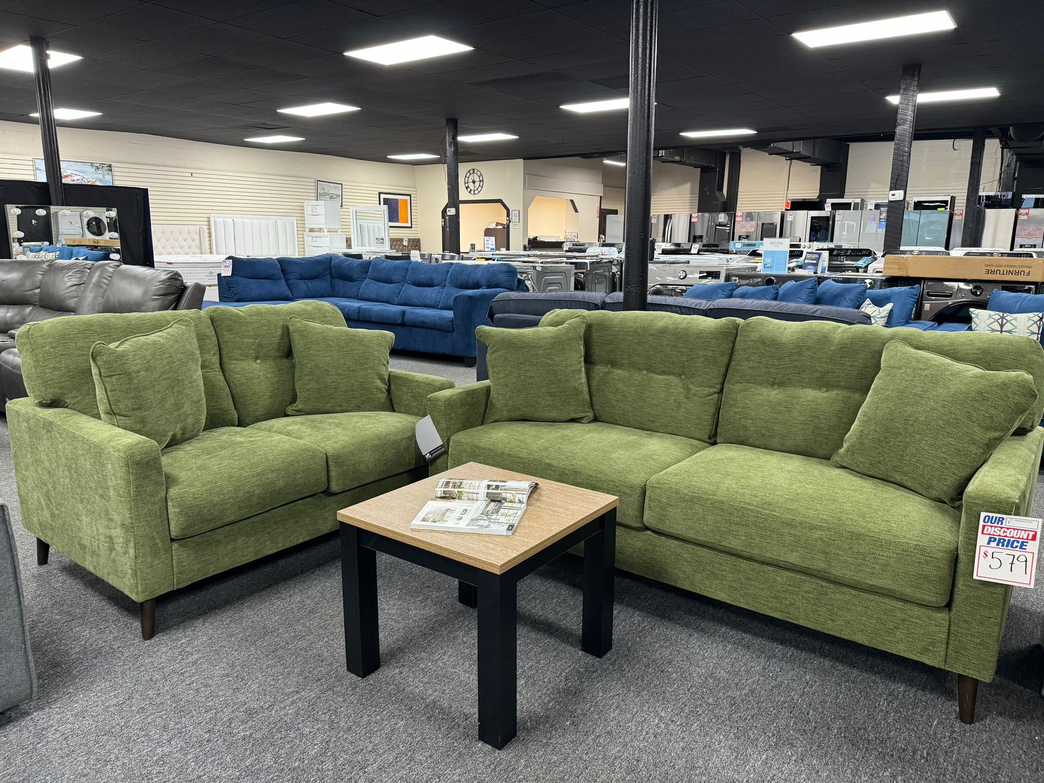 New Green Sofa & Loveseat Set. Delivery & Set Up Available
