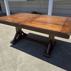 World Market Trestle Dining Table | Expandable | Solid Wood