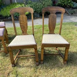 Beautiful Pair Of Antique Oak Chairs