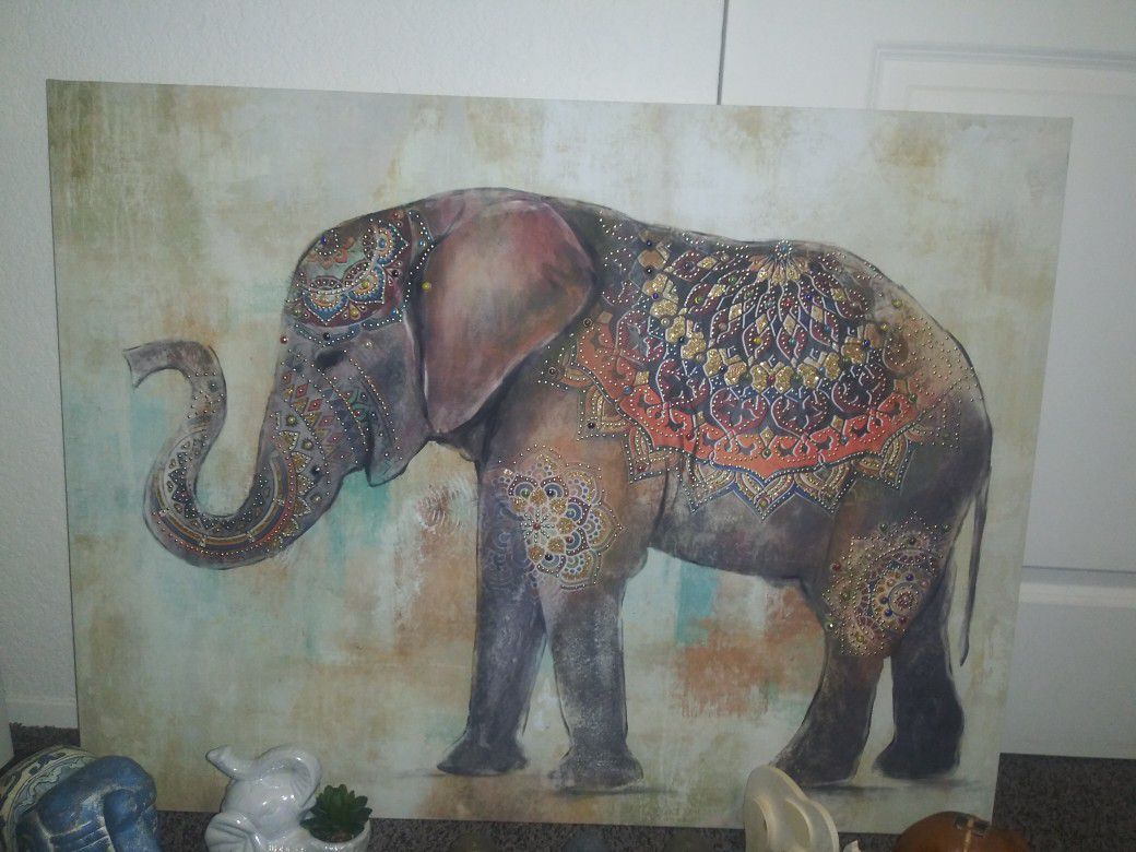 Hot sale!!! Big elephant wall decor with all elephant figure