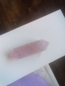 Rose Quartz Pointed Crystal With Silver Moons