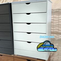 Five Drawer White Compressed Cajonera Cómoda Nueva 