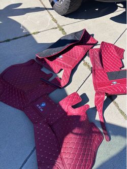 bmw floor mats red