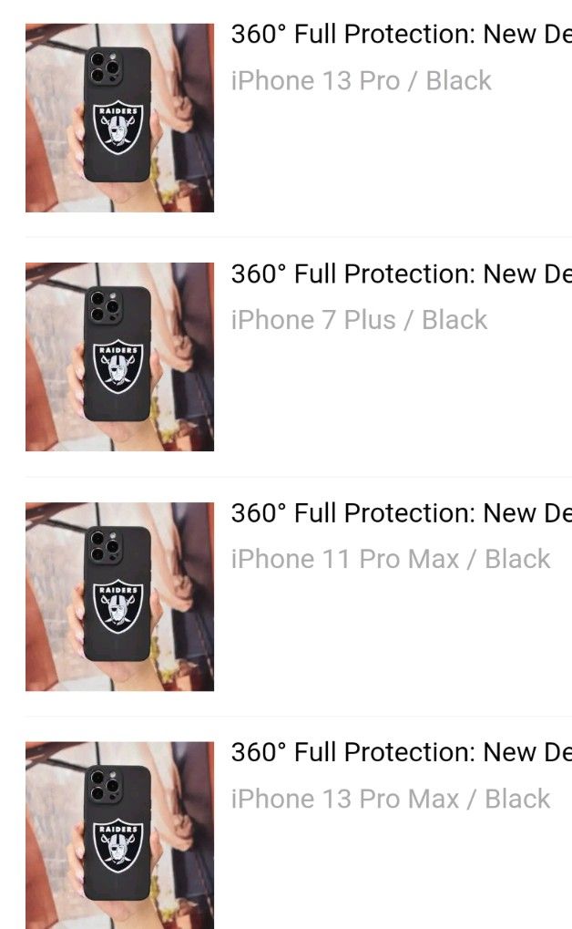 LAS VEGAS RAIDERS IPHONE CASES - SOFT -  11 PRO MAX - 13 PRO MAX - $5 EACH