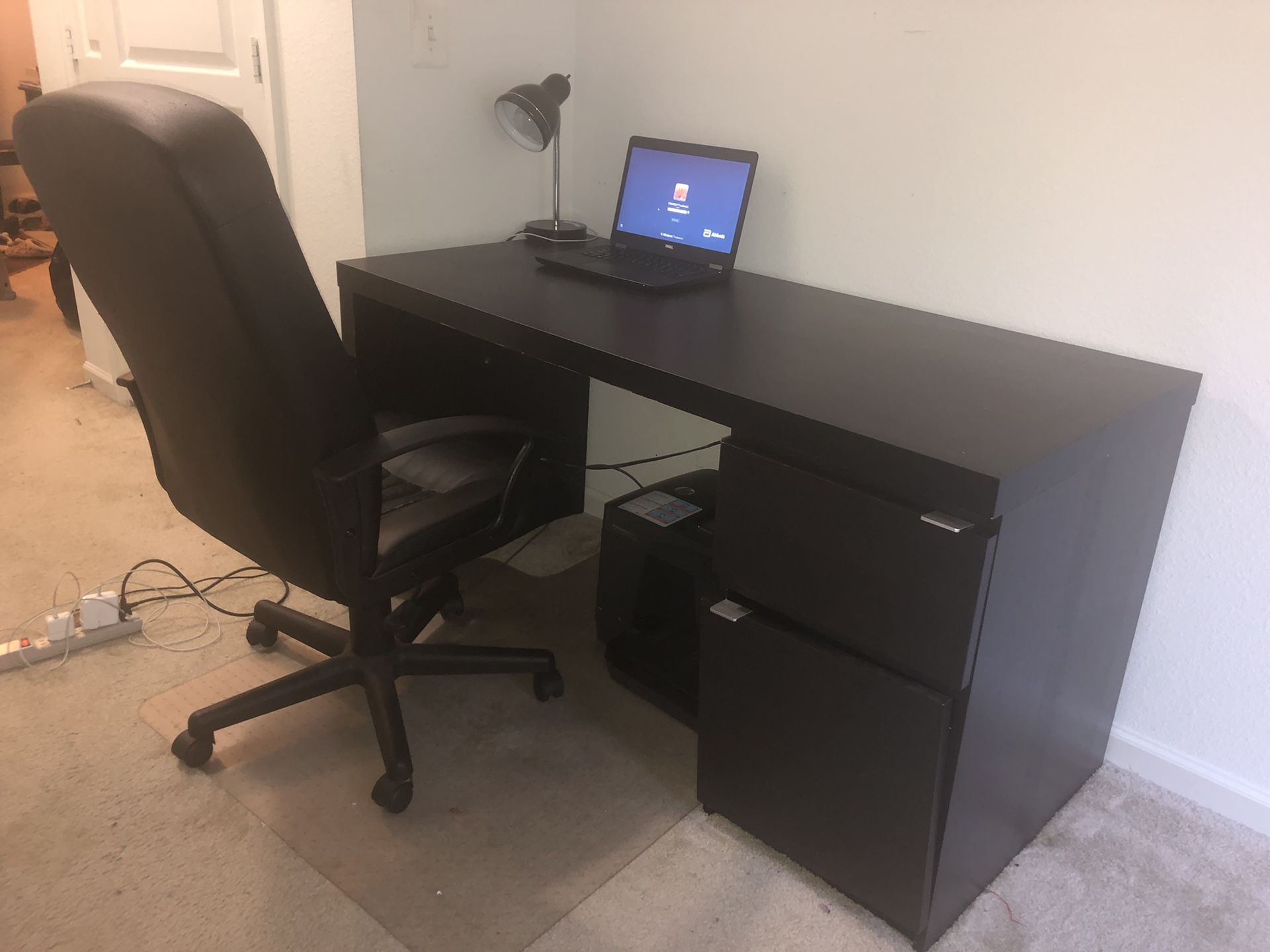 Office desk with storage and chair