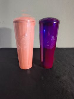2 36 oz Starbucks Cups/Tumblers With Dome Lids