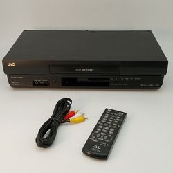 JVC ,VCR with Remote and Cable. Works fine.