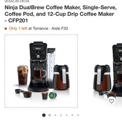Ninja DualBrew Coffee Maker, Single-Serve, Coffee Pod, and 12-Cup Drip Coffee Maker - CEP201