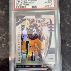 2020 Prizm Draft Picks Justin Jefferson #126 Silver Prizm RC PSA 10