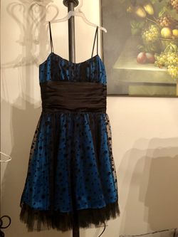 Turquoise & black dress