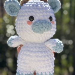 White And Blue Cow 🐄 Handmade 🧶 Crochet 🧶 Plushie 