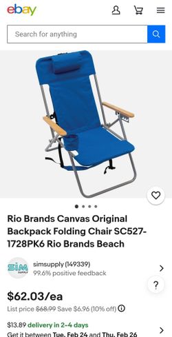 Canvas Backpack Foldable Chairs - Red and Blue