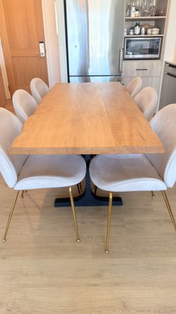 Solid Wood Live Edge Dining Table – 72” – Seats 6