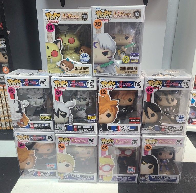 Bleach , Sailor Moon , Inuyasha Anime Funko Pops