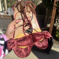 Valentino Burgundy Suede Heels