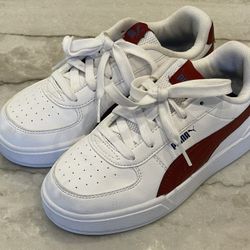 New! Puma Shoes, Maroon & White - Boys Size 1C