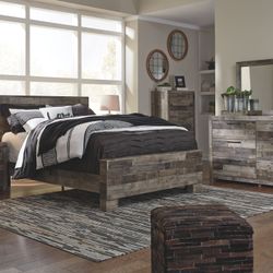 ***Derekson-Multi Gray-7Pc.Queen Panel Bed***