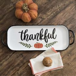 Thankful Pumpkin Metal Tray