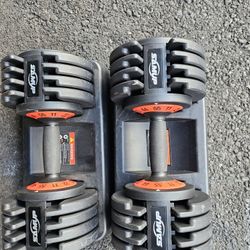 Pair Of Adjustable Dumbbells 55lbs Each 