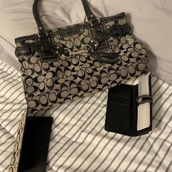 Matching COACH purse, checkbook cover and wallet 