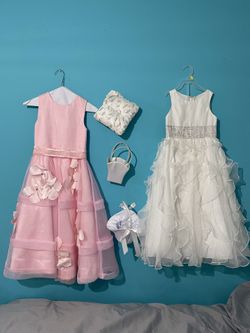 2 Customized Flower Girl Dresses / bride girl costume
