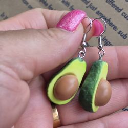 Cute Ripped Avocado Drop Dangling Earrings ☆ Festive Lightweight Women Jewerly