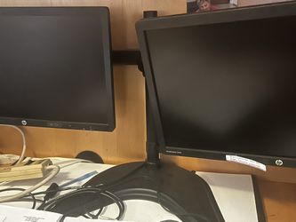Dual HP Monitors With Stand