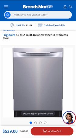 Frigidaire 49 dBA Built-In Dishwasher in Stainless Steel