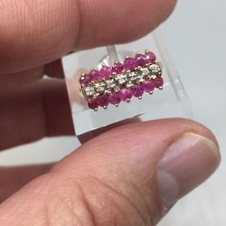 14 K Y Gold Ruby diamond Ring