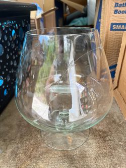 Princess House Large Clear Glass Snifter Vase