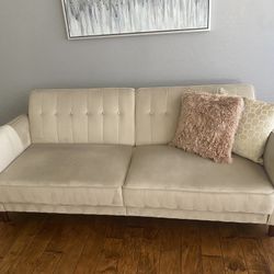 Cream Futon Couch 