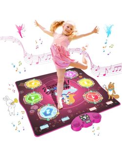 Dance Mat for Kids Ages 4-8, LED Light-Up Electronic Dance Pad Toys with Bluetooth, 6 Game Modes Kids Dance Mat, 13 Built-in Music, Birthdays, Christm