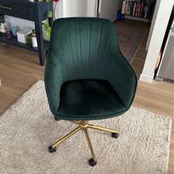 Desk Chair, Soft Green Velvet