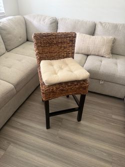 Set of 3 Wicker Bar Stools