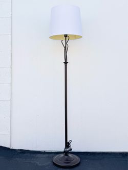 Modern Floor Lamp with White Drum Shade