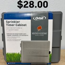Brand new sprinkler timer box with lock feature brand new retail price on this item $44 with tax my price $28