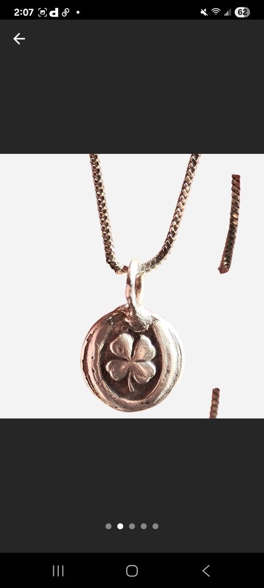 999 Silver Lucky 4 Leaf Clover Charm / Pendant / Amulet Horseshoe - 15mm 