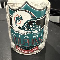 New vintage miller miami dolphins beer stein mug