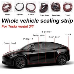 Car Door Seal Strip Kit Soundproof Rubber Weatherstrip Strip For Tesla Model 3