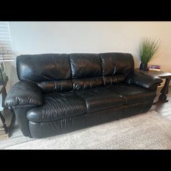 Black Leather Natuzzi Couch
