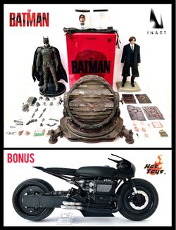 1/6 Inart The Batman Premium Version Batman + Bruce Wayne + Bat Signal + Batcycle Hot Toys