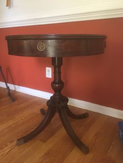 Antique Vintage Drum Table