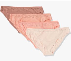 Amazon Essentials Cotton and Lace Bikini Underwear Pack of 4 (XS)